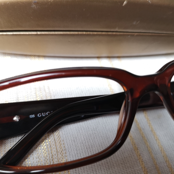 GUCCI 1572 Rectangular Brown Eyeglasses Frames Classic - Picture 11 of 11